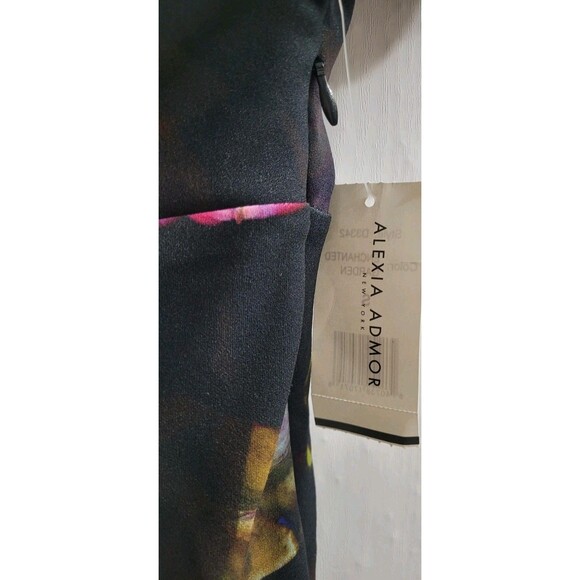 Alexia Admor Sz S Olivia Draped One Shoulder Sheath Dress Enchanted Garden $225 - Picture 4 of 11